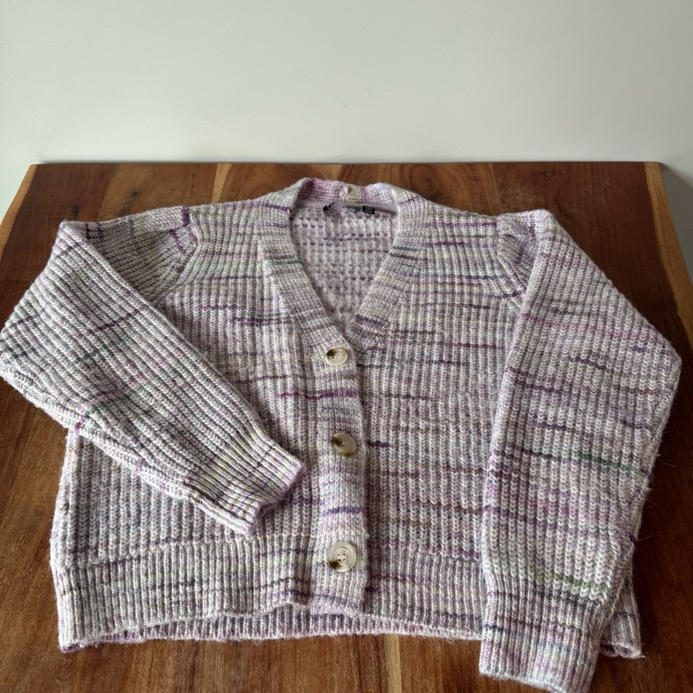 Elegant Lavender Knit Cardigan